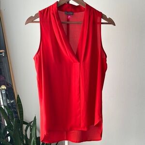 Vince Camuto Red Asymmetrical Blouse sleeveless XS